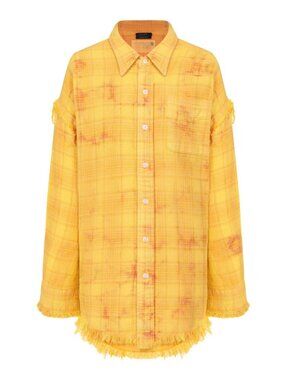 R13 NWOT Chemise Shredded Drop Neck – Jaune Plaid XXS